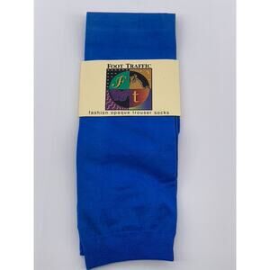 FOOT TRAFFIC Women's Royal Blue Fashion Opaque Trouser Socks SZ OS